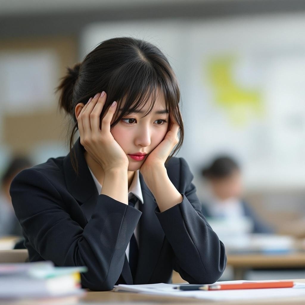 悩んでいる学生